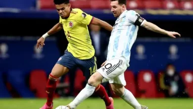 ليونيل ميسي ولويس دياز في مباراة الأرجنتين وكولومبيا في كوبا أمريكا