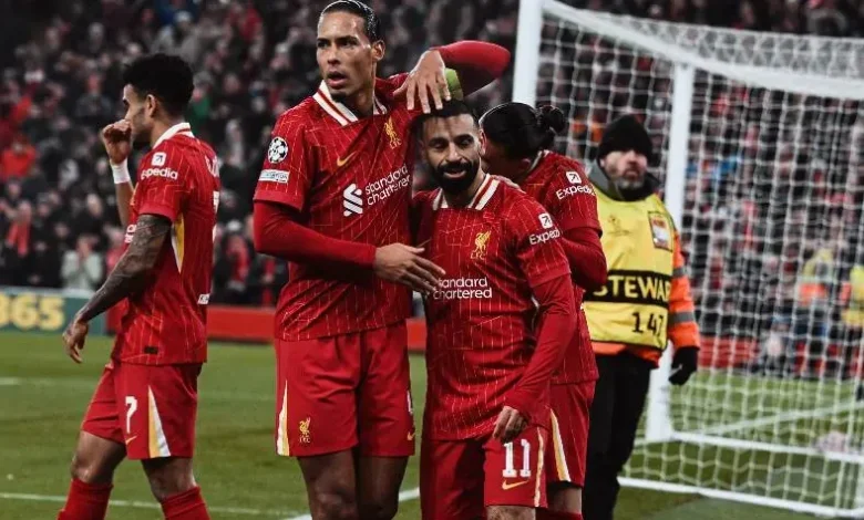مباراة ليفربول وآيندهوفن في دوري أبطال أوروبا 2025