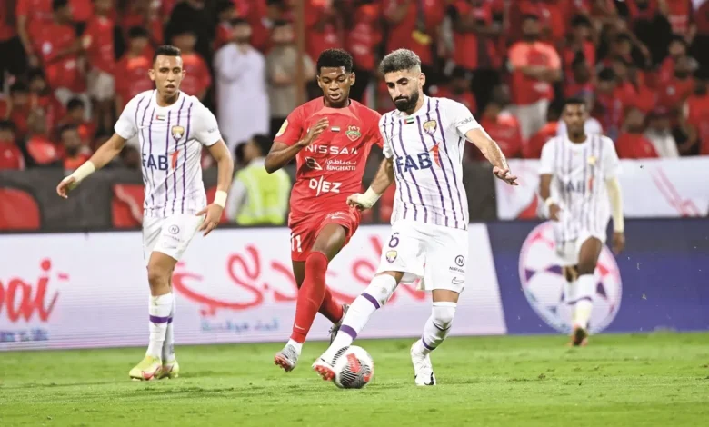مباراة العين ضد شباب الأهلي اليوم في كلاسيكو دوري أدنوك الإماراتي