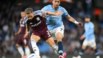 مباراة مانشستر سيتي وأستون فيلا اليوم في الدوري الإنجليزي 1-1