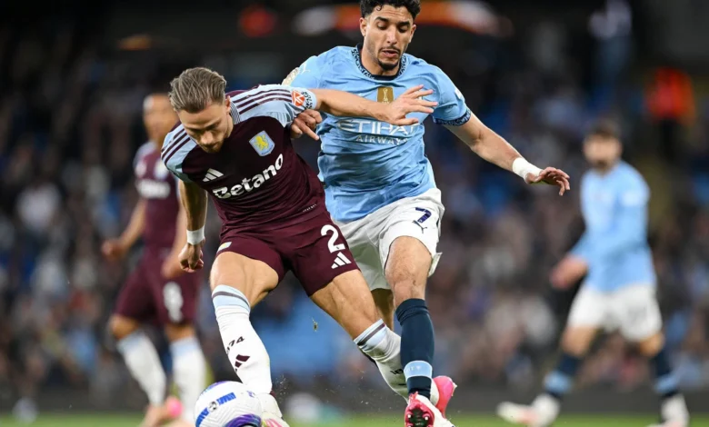 مباراة مانشستر سيتي وأستون فيلا اليوم في الدوري الإنجليزي 1-1