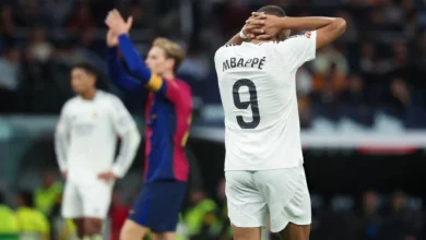 كيليان مبابي لاعب ريال مدريد من مباراة الكلاسيكو
