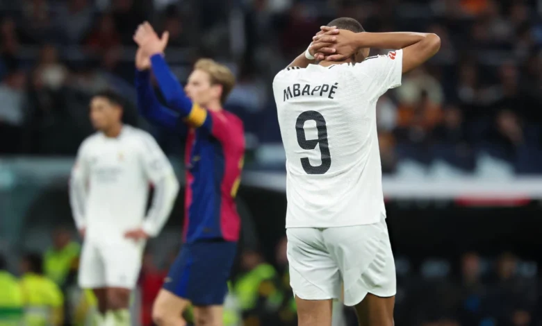 كيليان مبابي لاعب ريال مدريد من مباراة الكلاسيكو