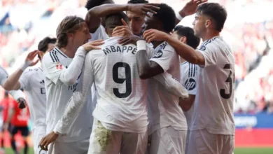 لاعبي ريال مدريد يحتفلون بالهدف