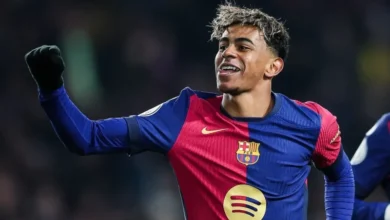 لامين يامال من مباراة برشلونة وفياريال اليوم احتفالية التتويج بالدوري الإسباني