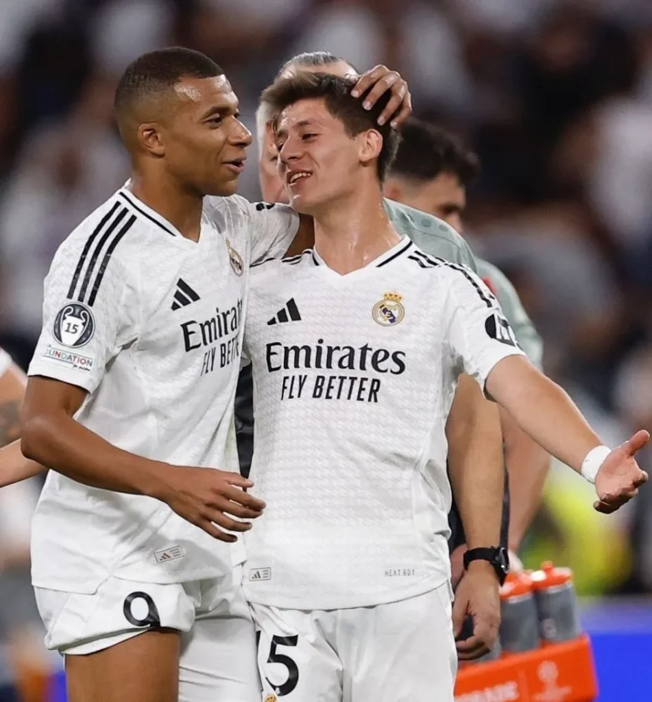 مبابي و اردا غولر من مباراة ريال مدريد ضد سيلتا فيغو