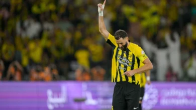 كريم بنزيما من مباراة الاتحاد ضد الفيحاء في الدوري السعودي