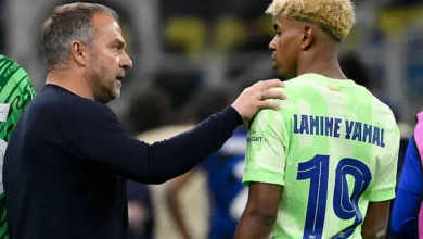 hansi flick head coach of barcel مفاجأة .. طلب غير متوقع من لامين يامال يُفاجئ هانزي فليك!