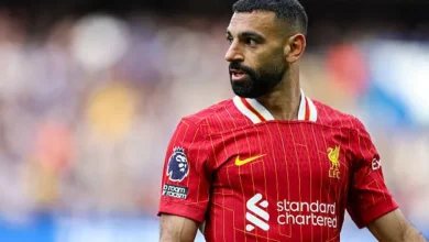 محمد صلاح لاعب نادي ليفربول من مباراته ضد آرسنال في الدوري الإنجليزي