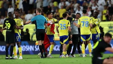 اشتباكات بين لاعبين النصر والاتحاد