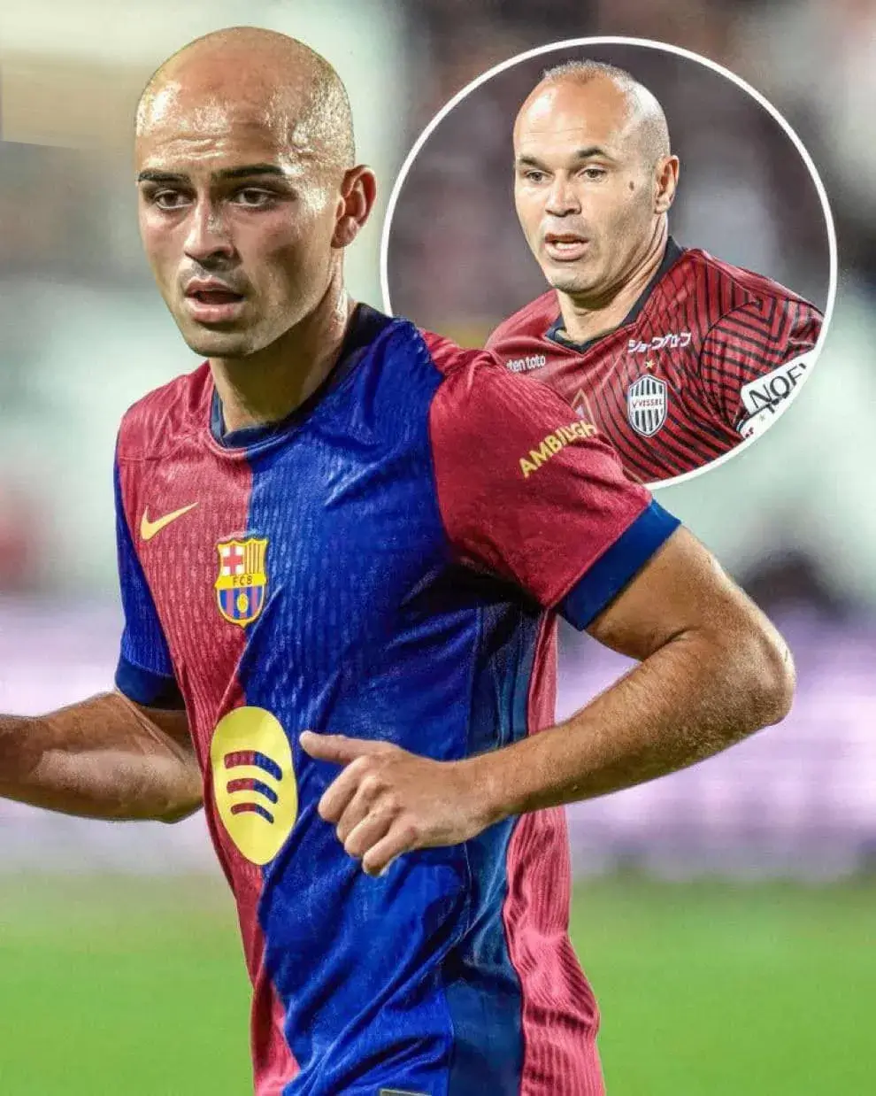 بيدري لاعب برشلونة يقلد أسطورة برشلنة أنيستا
