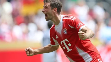 توماس مولر من احتفاله في مباراة بايرن ميونخ ضد أوكلاند سيتي 10-0 في كأس العالم للأندية 2025