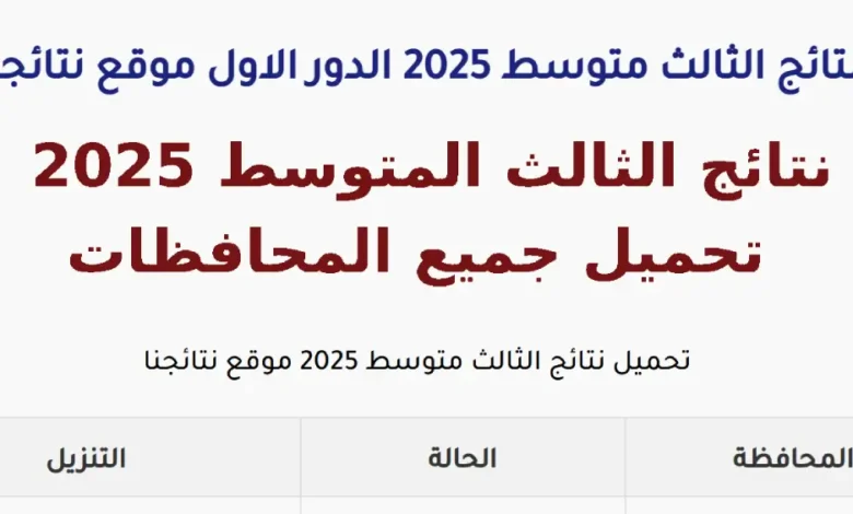 ظهرت الآن PDF.. نتائج الثالث المتوسط 2025 في العراق .. الخطوات وطريقة الحصول عليها