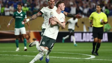 كول بالمر يحتفل بعد تسجيله هدف لصالح تشيلسي ضد بالميراس في كأس العالم للأندية 2025