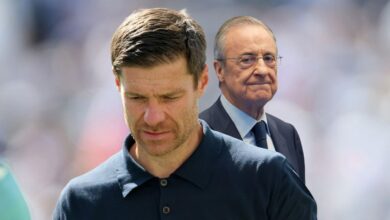 تشابي ألونسو مدرب ريال مدريد مع فلورنتينو بيريز