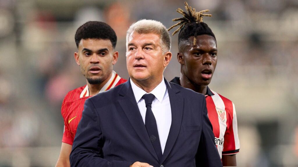 لابورتا يفجرها .. لهذا السبب فشل برشلونة في ضم لويس دياز ونيكو ويليامز