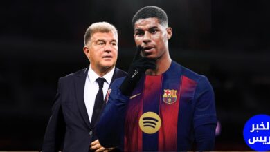 راشفورد مع لابورتا رئيس نادي برشلونة