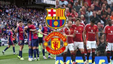 لاعبي مانشستر يونايتد و برشلونة